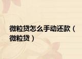 微粒贷怎么手动还款（微粒贷）