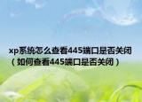 xp系统怎么查看445端口是否关闭（如何查看445端口是否关闭）