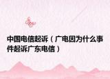 中国电信起诉（广电因为什么事件起诉广东电信）