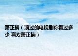萧正楠（演过的电视剧你看过多少 喜欢萧正楠）