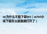 uc为什么不能下载txt（uctxt小说下载怎么就直接打开了）