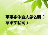 苹果字体变大怎么调（苹果字帖网）