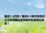 国足7-1巴西（国足0-2塞尔维亚你认为本场国足发挥最好的是哪位球员）