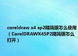 coreldraw x4 sp2精简版怎么使用（CorelDRAWX4SP2精简版怎么打开）