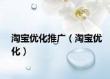 淘宝优化推广（淘宝优化）