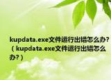 kupdata.exe文件运行出错怎么办?（kupdata.exe文件运行出错怎么办?）