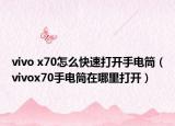 vivo x70怎么快速打开手电筒（vivox70手电筒在哪里打开）