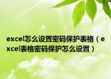 excel怎么设置密码保护表格（excel表格密码保护怎么设置）