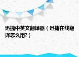 迅捷中英文翻译器（迅捷在线翻译怎么用?）