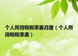 个人所得税税率表月度（个人所得税税率表）