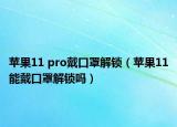 苹果11 pro戴口罩解锁（苹果11能戴口罩解锁吗）