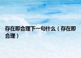 存在即合理下一句什么（存在即合理）