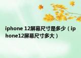 iphone 12屏幕尺寸是多少（iphone12屏幕尺寸多大）