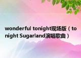 wonderful tonight现场版（tonight Sugarland演唱歌曲）