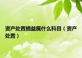 资产处置损益属什么科目（资产处置）
