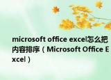 microsoft office excel怎么把内容排序（Microsoft Office Excel）