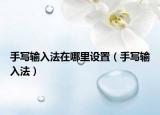手写输入法在哪里设置（手写输入法）