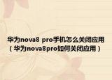 华为nova8 pro手机怎么关闭应用（华为nova8pro如何关闭应用）