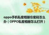 oppo手机私密相册忘密码怎么办（OPPO私密相册怎么打开）