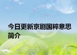 今日更新京剧国粹意思简介