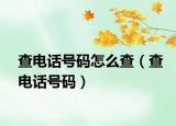 查电话号码怎么查（查电话号码）