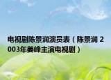 电视剧陈景润演员表（陈景润 2003年姜峰主演电视剧）