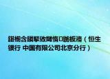 鍖椾含鎭掔敓閾惰鍦板潃（恒生银行 中国有限公司北京分行）