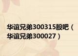 华谊兄弟300315股吧（华谊兄弟300027）