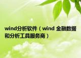 wind分析软件（wind 金融数据和分析工具服务商）