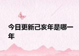 今日更新己亥年是哪一年