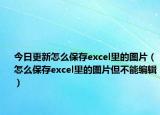 今日更新怎么保存excel里的图片（怎么保存excel里的图片但不能编辑）