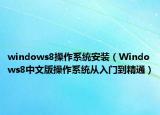 windows8操作系统安装（Windows8中文版操作系统从入门到精通）