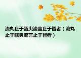 流丸止于瓯臾流言止于智者（流丸止于瓯臾流言止于智者）
