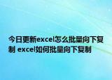 今日更新excel怎么批量向下复制 excel如何批量向下复制