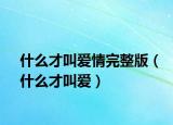 什么才叫爱情完整版（什么才叫爱）