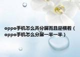 oppo手机怎么弄分屏而且是横着（oppo手机怎么分屏一半一半）