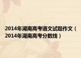 2014年湖南高考语文试题作文（2014年湖南高考分数线）