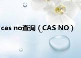 cas no查询（CAS NO）