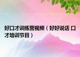 好口才训练营视频（好好说话 口才培训节目）