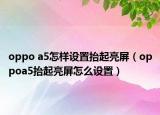 oppo a5怎样设置抬起亮屏（oppoa5抬起亮屏怎么设置）