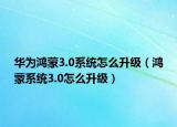 华为鸿蒙3.0系统怎么升级（鸿蒙系统3.0怎么升级）