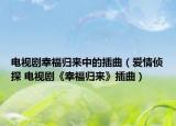 电视剧幸福归来中的插曲（爱情侦探 电视剧《幸福归来》插曲）
