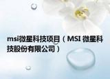msi微星科技项目（MSI 微星科技股份有限公司）