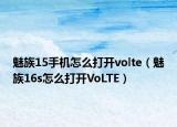 魅族15手机怎么打开volte（魅族16s怎么打开VoLTE）