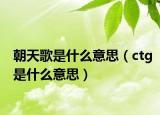 朝天歌是什么意思（ctg是什么意思）