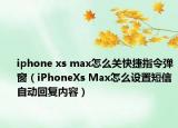 iphone xs max怎么关快捷指令弹窗（iPhoneXs Max怎么设置短信自动回复内容）