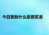 今日更新什么是原浆酒