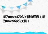 华为nova8怎么关所有程序（华为nova8怎么关机）