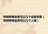 哔哩哔哩会员可以几个设备登录（哔哩哔哩会员可以几个人用）