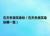 石天冬真实身份（石天冬真实身份哪一集）